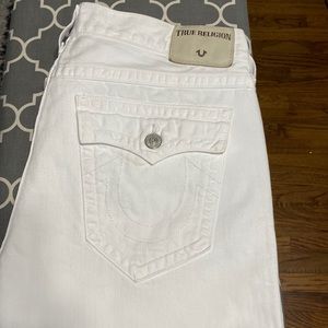 Relaxed/Straight All White True Religion Jeans (Ricky)